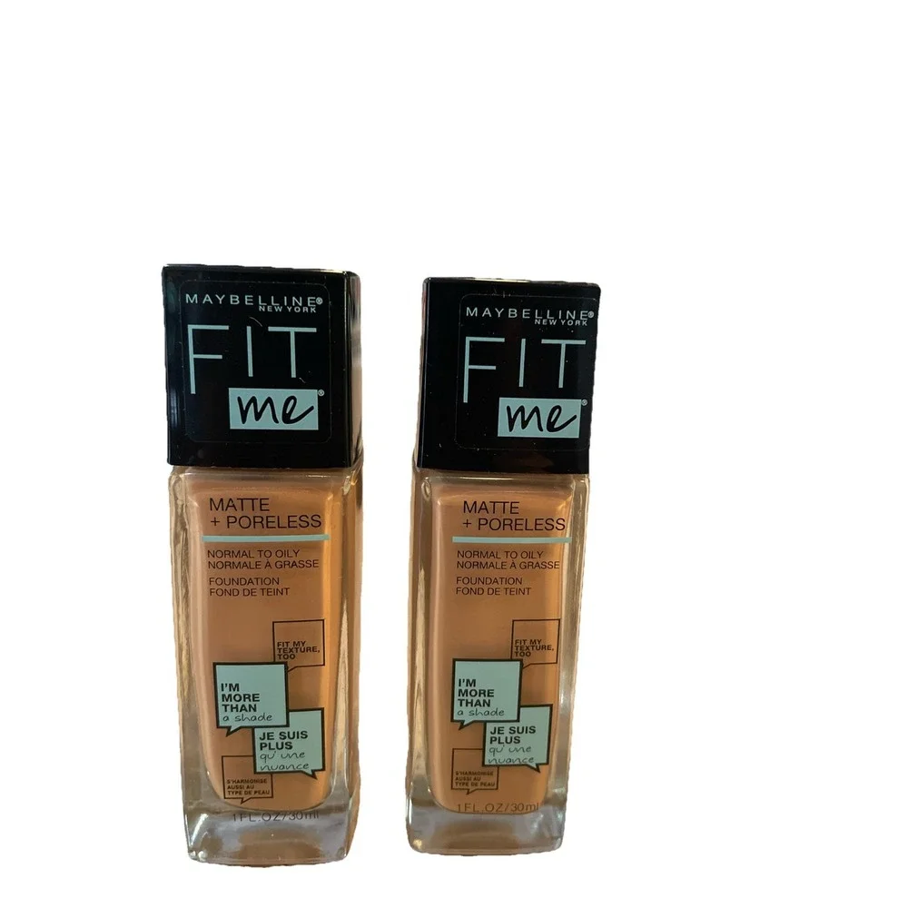 2PACK Maybelline Fit Me Foundation‎ Matte + Poreless Shade 320 Natural Tan 1oz